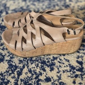 Bussola Beige Wedge Sandals